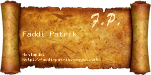 Faddi Patrik névjegykártya