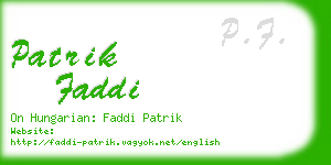 patrik faddi business card